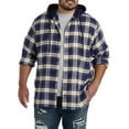 thumbnail image 1 of Hooded Flannel Shirt Jacket Navy-Yellow 6XL, 1 of 7