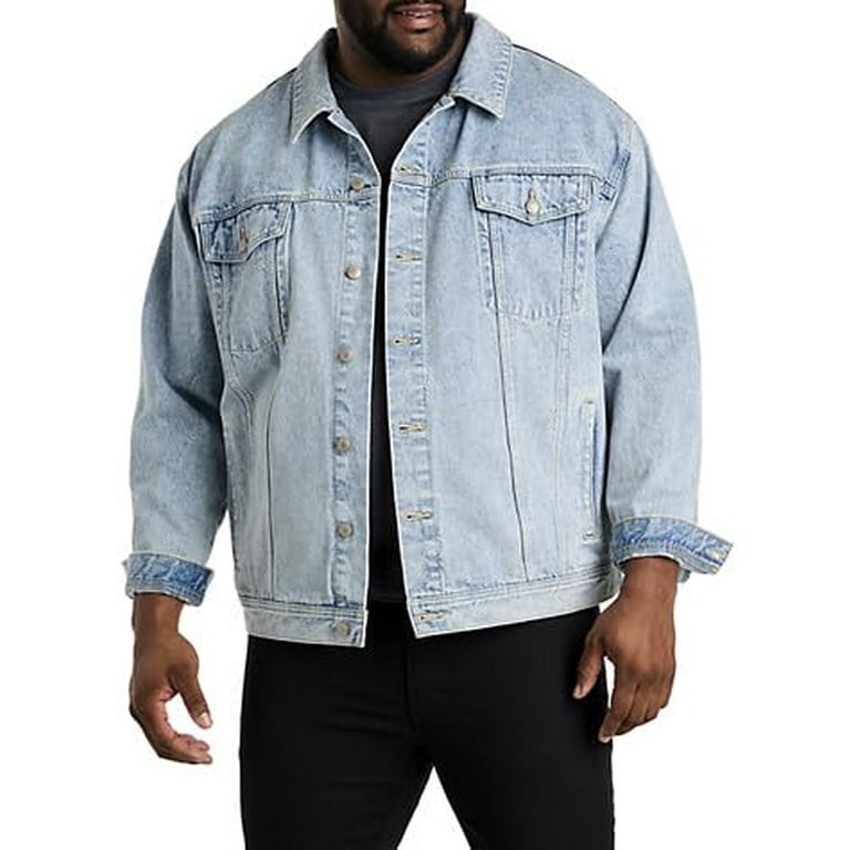 True Nation by DXL Men s Big and Tall Light Wash Jean Jacket 3XL Walmart