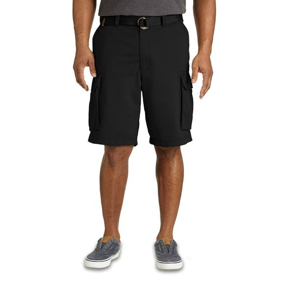 True Nation by DXL Men's Big & Tall Cargo Shorts, Black, 46 Waist