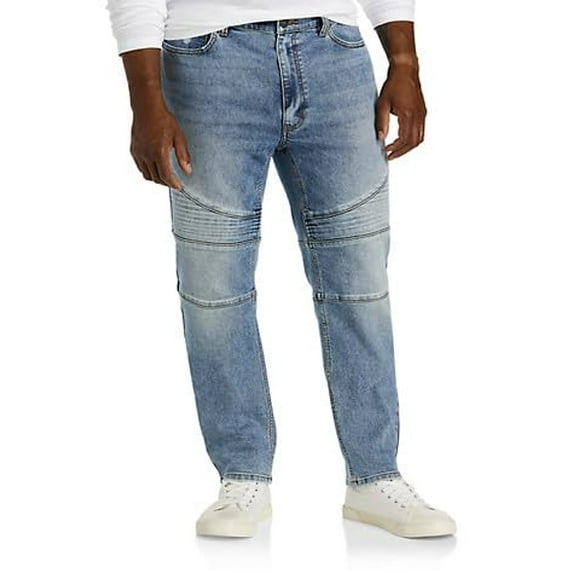 True Nation by DXL Men's Big and Tall Bleach Boys Moto Tapered-Fit Jeans Bleach Boys 48 x 28