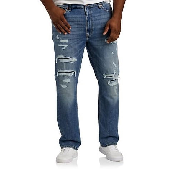 Out Late Rip and Repair Athletic-Fit Jeans Out Late Blue 48 x 28