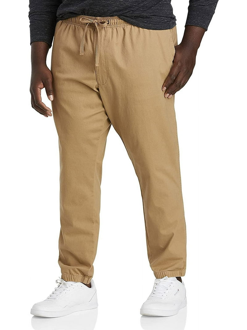 True Nation by DXL Men's Big and Tall Twill Joggers Khaki 3XL - Main Image