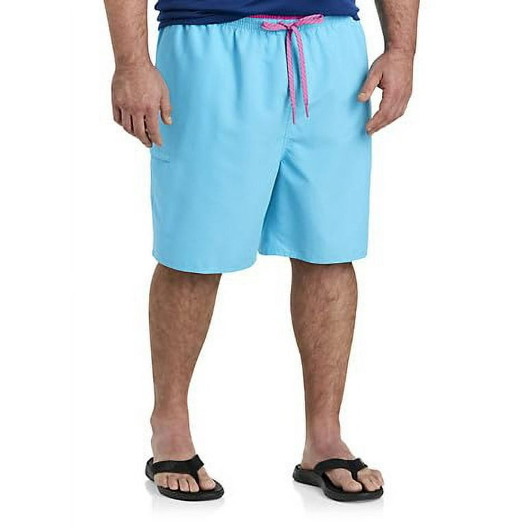 True Nation by DXL Men s Big and Tall Two Tone Swim Trunks Blue 2XL Walmart