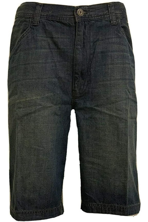 True Nations Men's Big and Tall Relaxed Fit Straight Leg Jean Denim Shorts Dark Wash, 48