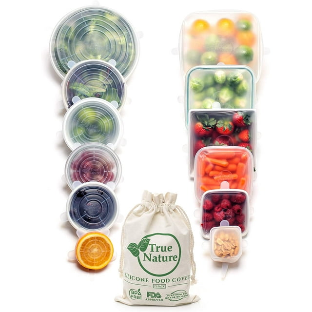 True Nature Silicone Stretch Food Covers 12Pk 100 PlatinumCured