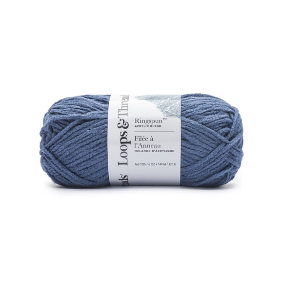Loops & Threads True Navy Ringspun Yarn - Super Bulky Weight Yarn for Knitting, Crochet, Weaving, Arts & Crafts, 12 Pack