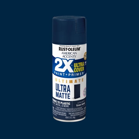 True Navy, Rust-Oleum American Accents 2X Ultra Cover Ultra Matte Spray Paint-344686, 12 oz