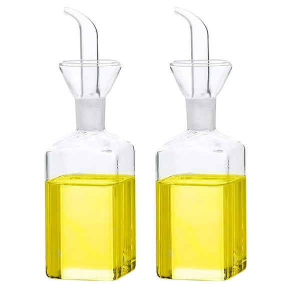 Non-Drip Design Glass Cruet, Dishwasher Safe Easy Refueling Borosilicate Glass Keeps Liquids Fresh