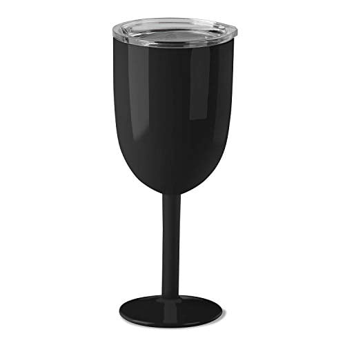 True North Insulated Stainless Steel Travel Wine Cup, 10oz (Sport Black)