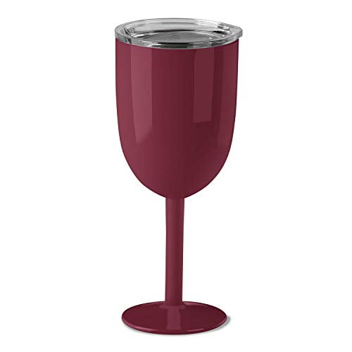True North Insulated Stainless Steel Travel Wine Cup, 10oz (Sport Maroon)