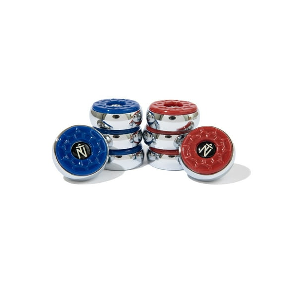 True North Shuffleboard Pucks,  53mm 2-1/8'', Set of 8 Blue/Red.