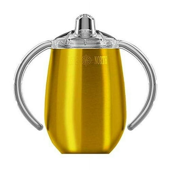True North Stainless Steel Sippy Cup, 9 oz | Double Wall Vacuum Insulated (Jewel Gold)