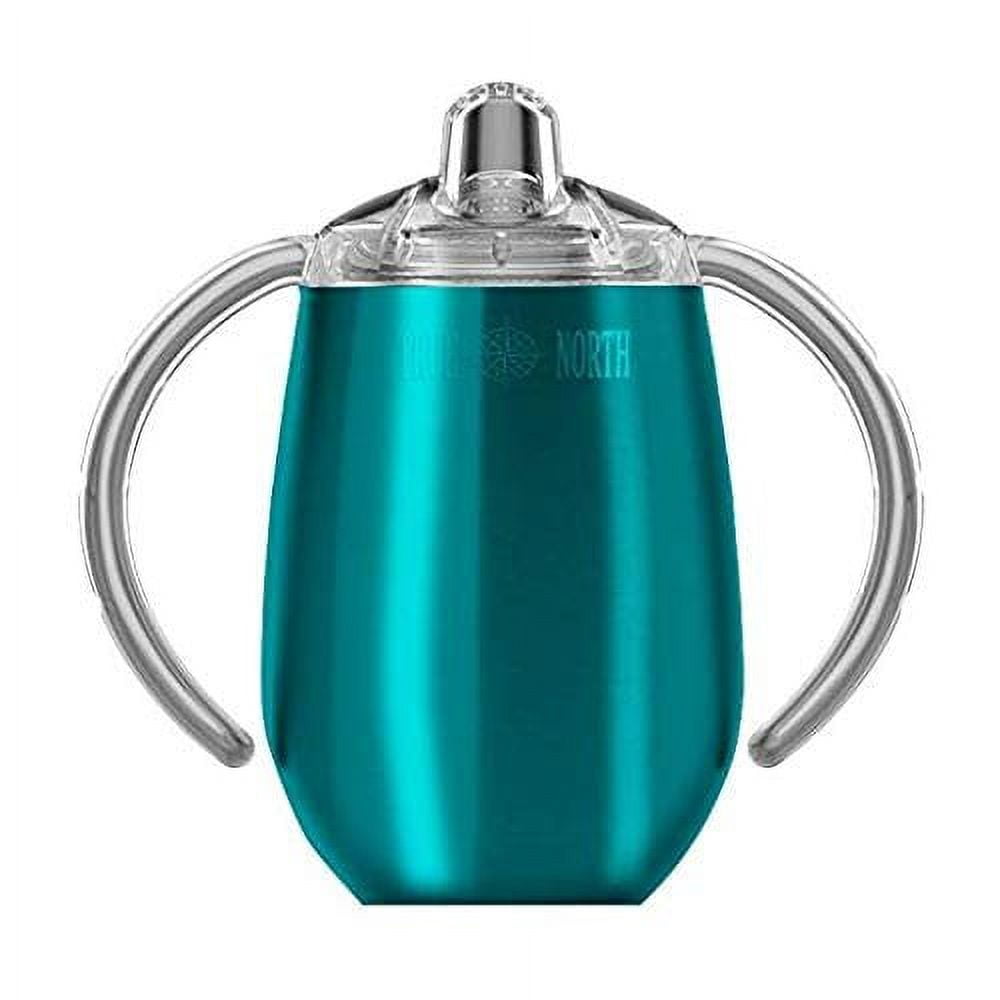 True North Stainless Steel Sippy Cup, 9 oz | Double Wall Vacuum Insulated (Jewel Teal)