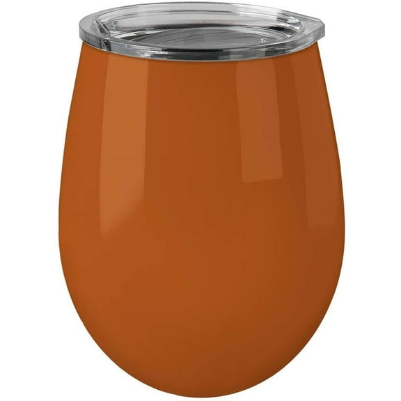 True North Stemless Wine Glass Tumbler, 12 oz Double Wall Vacuum Insulated (Sport Dark Orange)