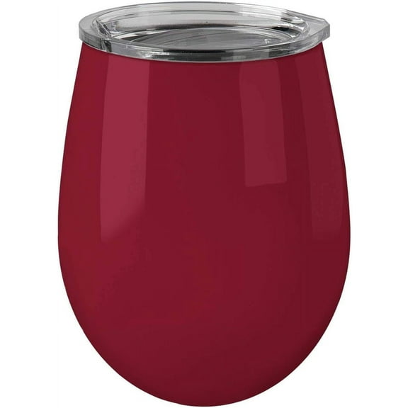 True North Stemless Wine Glass Tumbler, 12 oz Double Wall Vacuum Insulated (Sport Dark Red)