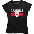 thumbnail image 1 of True North Strong Canada Pride Maple Leaf Canadian Flag Patriotic Womens Tee Shirt, 1 of 4