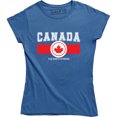 thumbnail image 1 of True North Strong Canada Pride Maple Leaf Canadian Flag Patriotic Womens Tee Shirt, 1 of 4