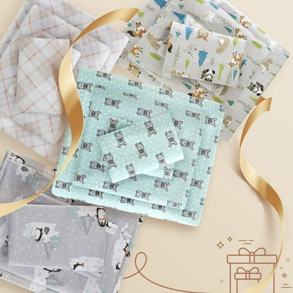 True North by Cozy Flannel Warm Cotton Sheet - Novelty Print Animals Stars Cute Ultra Soft Cold Weather Bedding Set, King, Blue Forest 4 Piece