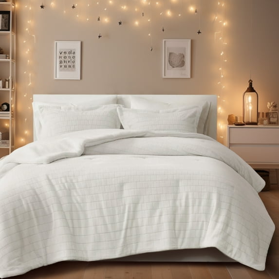 True North by Sleep Philosophy Laurie Jacquard Velour Comforter Set in Ivory