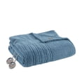 thumbnail image 1 of True North by Sleep Philosophy Sherpa Fabric Full Heated Blanket in Blue, 1 of 5