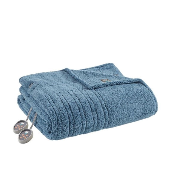 True North by Sleep Philosophy Sherpa Fabric King Heated Blanket in Brown