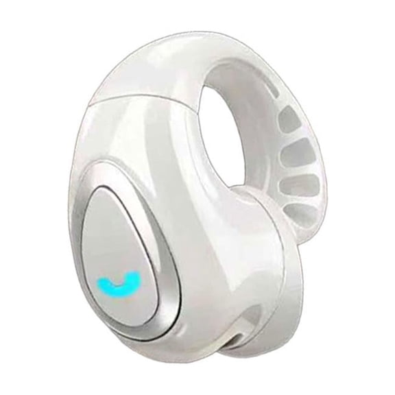 True Open Ear Earbuds - Clip On Earbuds Wireless IP54 Waterproof - Headphones with Smart Digital Display Design Fit Sports Running - Lightweight for Running - Workout - Sports - White