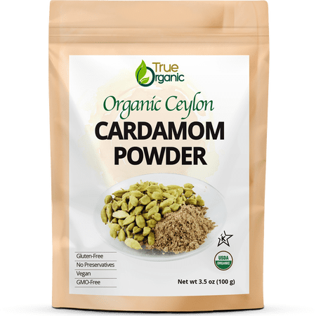 True Organic Ceylon Cardamom Powder, 3.5 oz, USDA Organic & Kosher Certified