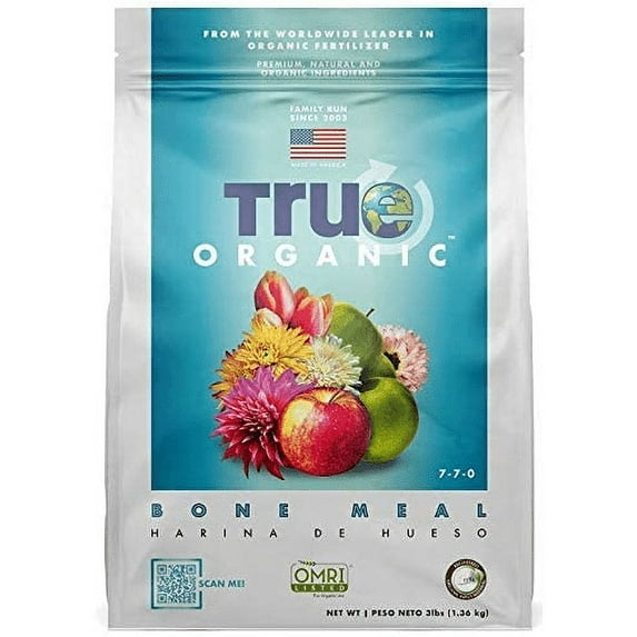 True Organic Plant Foods Bone Meal - CDFA, OMRI, for Organic Gardening, 3lbs