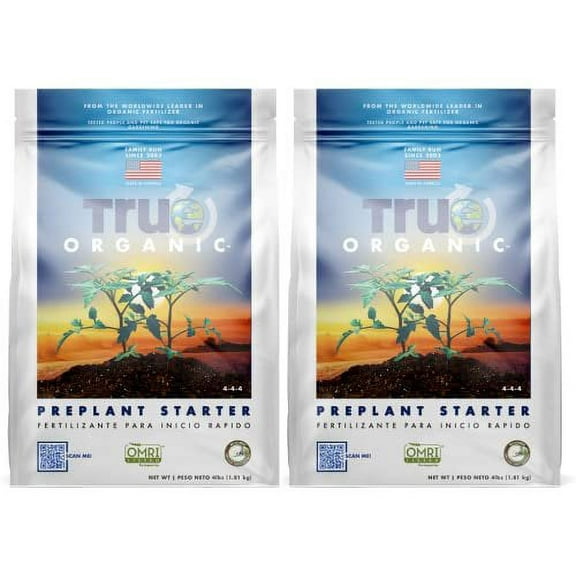 True Organic - Preplant Starter Plant Food - OMRI - Organic - New for 2022 from The World's Leading Organic Fertilizer Supplier! 4 lb Granules - Bonus 2 Pack