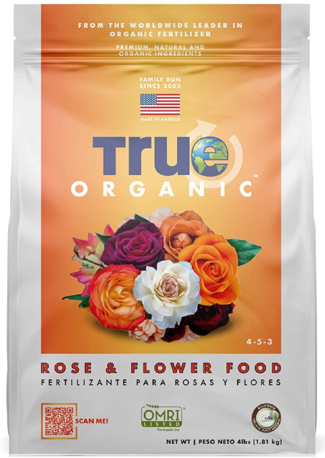 True Organic Rose & Flower Dry Plant Food, 4lbs