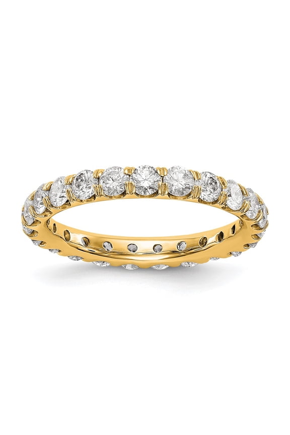 14K 2 carat Lab Grown Diamond VS/SI D E F Size 7.5 Eternity Ring