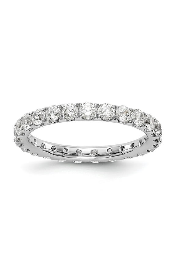 14K White Gold 1 1/2 carat Lab Grown Diamond VS  D E F  Size 8 Eternity Ring
