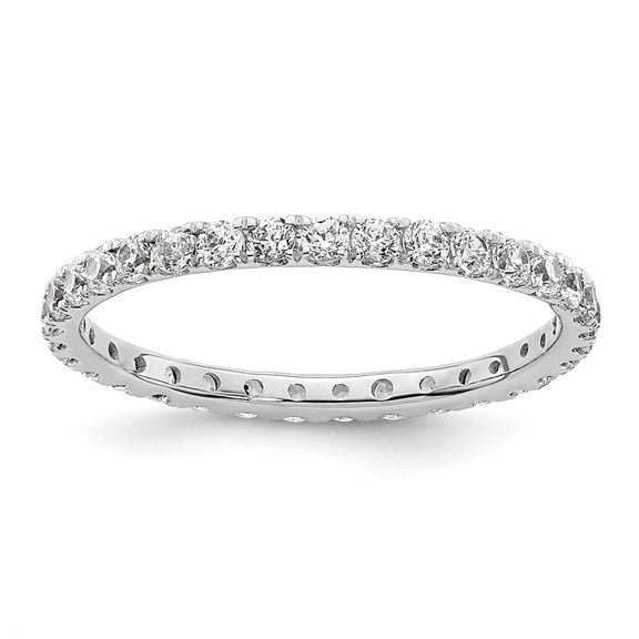 True Origin 14K White Gold 1/2 carat Lab Grown Diamond VS D E F Size 4.5 Eternity Band