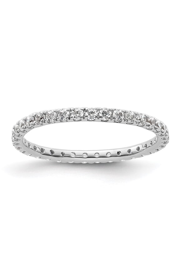 True Origin 14K White Gold 1/2 carat Lab Grown Diamond VS  D E F  Size 6 Eternity Band