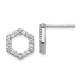 thumbnail image 1 of True Origin 14K White Gold 1/2 carat Lab Grown Diamond VS/SI D E F Hexagon Post Earrings 14k White Gold Earrings, 1 of 1