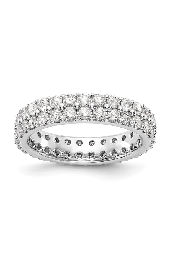 True Origin 14K White Gold 2 carat Lab Grown Diamond VS  D E F  Size 7.5 Eternity Band