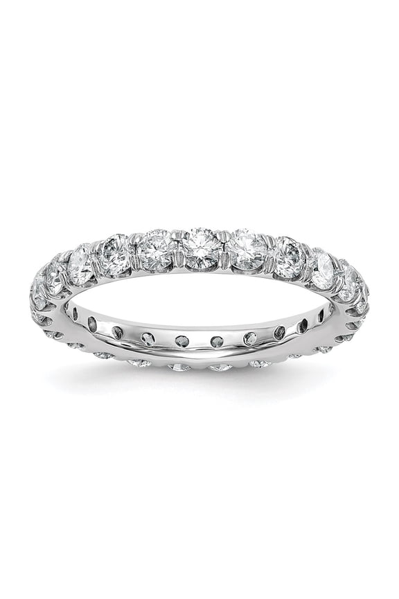 14K White Gold 2 carat Lab Grown Diamond VS/SI D E F Size 7 Eternity Ring
