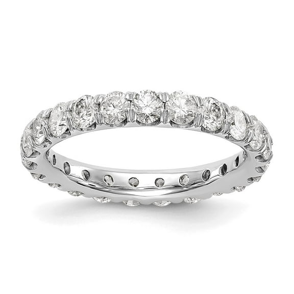 True Origin 14K White Gold 3 carat Lab Grown Diamond VS/SI D E F Size 6 Eternity Ring