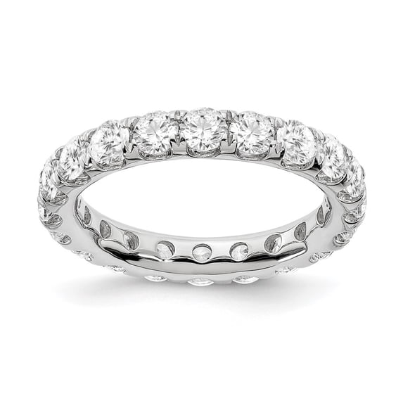True Origin 14K White Gold 3 carat Lab Grown Diamond VS/SI D E F Size 7 Eternity Ring