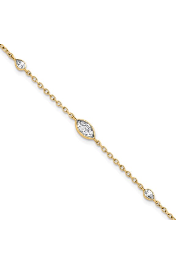 14k 1/2 carat Lab Grown Diamond VS D E F 6.5 inch Bracelet with a 1 inch extension