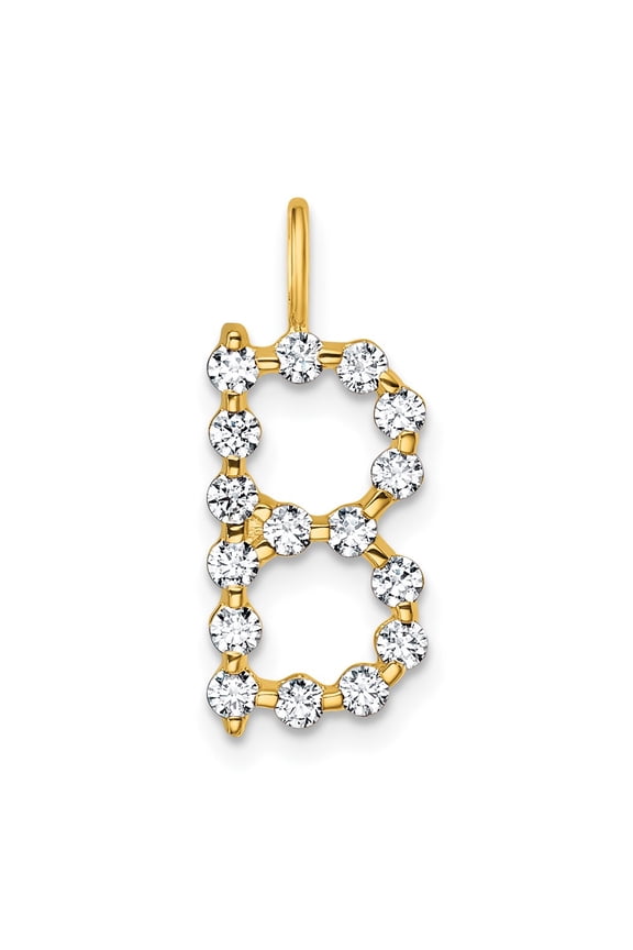 True Origin 14k 1/2 carat Lab Grown Diamond VS DEF Alphabet B Pendant