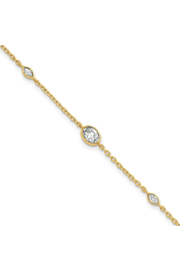14K Yellow Gold 3/8 carat Lab Grown Diamond VS+ F+ 6.5 in with 1 in extension Complete Bracelet
