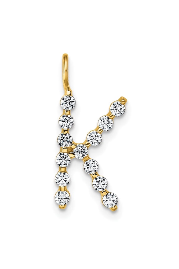 True Origin 14k 3/8 carat Lab Grown Diamond VS DEF Alphabet K Pendant