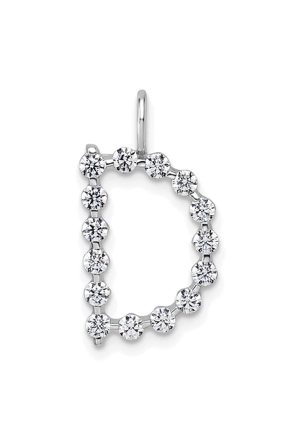 True Origin 14k White Gold 1/2 carat Lab Grown Diamond VS DEF Alphabet D Pendant