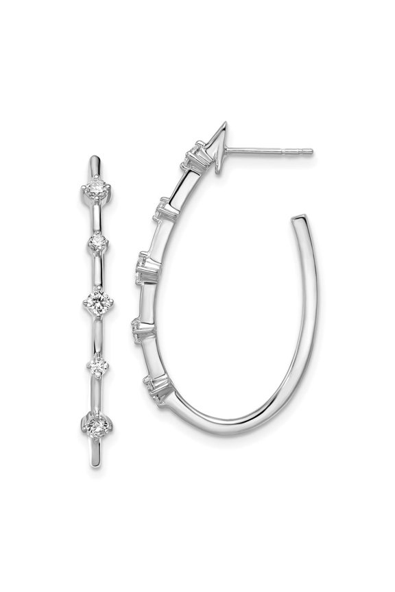 Finest Gold True Origin 14K White Gold 0.5 Carat Lab Grown Diamond VS Plus F Plus Post Hoop Complete Earrings