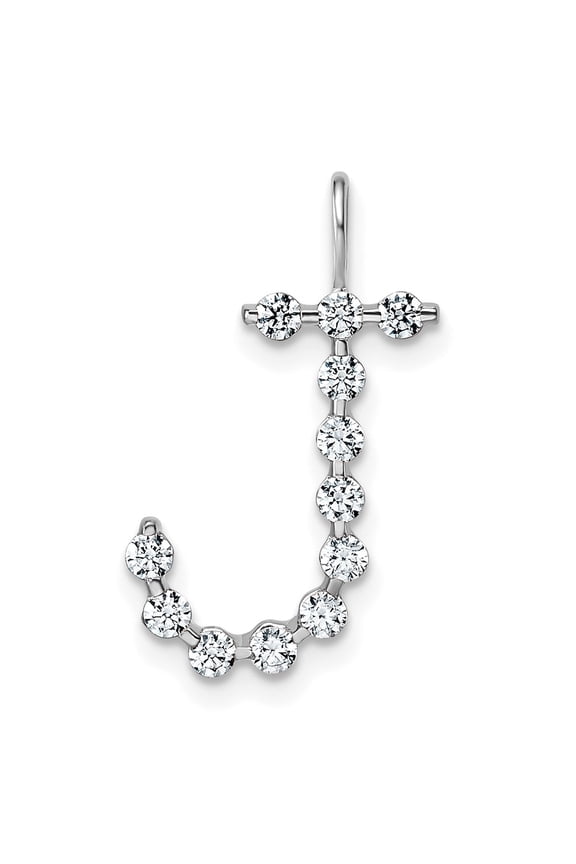 True Origin 14k White Gold 3/8 carat Lab Grown Diamond VS DEF Alphabet J Pendant