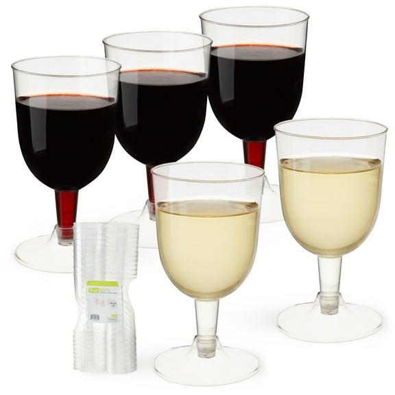 True Party Plastic Wine Glasses for Cocktails, Birthday, 6 oz Set of 20