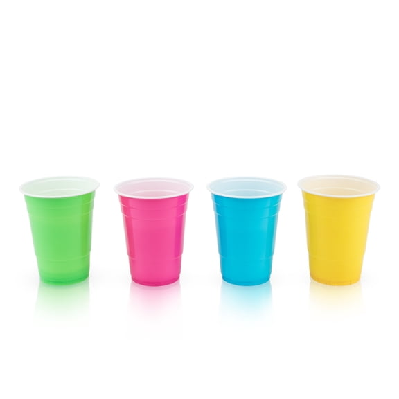 True Party: Plastic 16 oz Graphic Color Cups - Set of 24