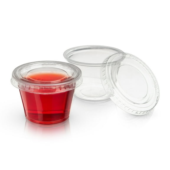 True Party Jello Shot Cups with Snap On Lids, Plastic Cups 2.5 oz Set of 25