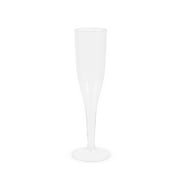 True Party Plastic Stemmed Champagne Flutes - Disposable Clear Plastic Glasses for Sparkling Wine Outdoors Parties - 5.5oz Set of 12